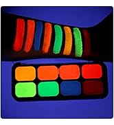 MEICOLY Glow In The Dark Face Paint, Neon Fluorescent Body Painting 8 Bright Colors,Water Activat...