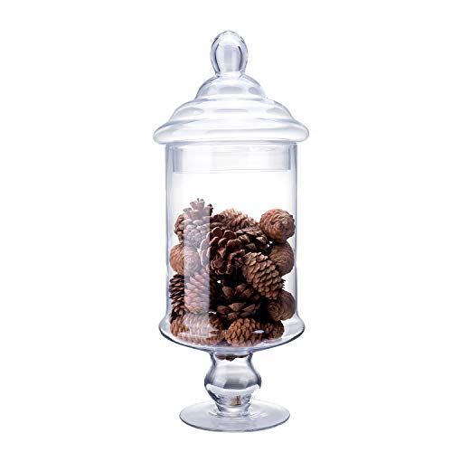 Diamond Star Apothecary Glass Candy Jar with Lids, Large Candy Buffet