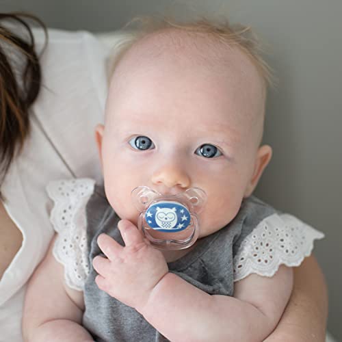 Dr. Brown's 4 Piece Glow in The Dark Stage 1 Pacifier for , Blue, 0