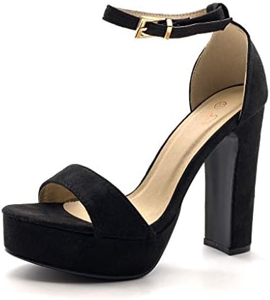Angkorly - Women's Fashion Shoes Pump Court Shoes Sandals - high Heels - Platform - Open - Simple Basic - Basic - Thong Block high Heel 13.5 cm