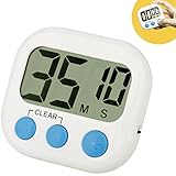 Kitchen Timer Small Digital Electronic Loud Alarm, Magnetic Backing, ON/OFF Switch, Minute Second Countdown