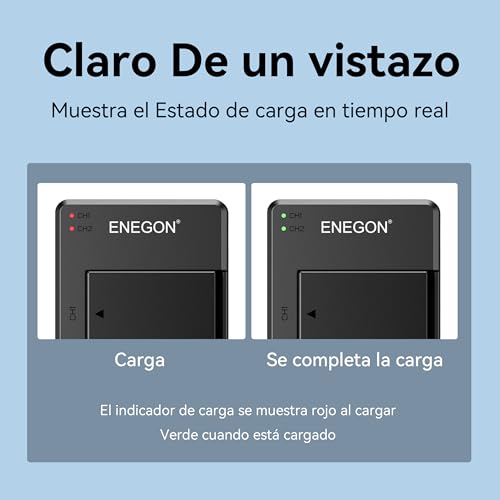 ENEGON LP-E17 Baterías y Rápido Dual Cargador para Canon EOS RP, R8, R10, R50, R100; Rebel SL3, SL2, T8i, T7i, T6i, T6s;EOS M3, M5, M6, 200D, 250D,77D, 750D, 760D, 800D, 8000D Cámara réflex Digital