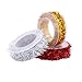 Thin Tinsel Garland Mini Metallic Garland (3 Pcs with Gold, Silver and Red)
