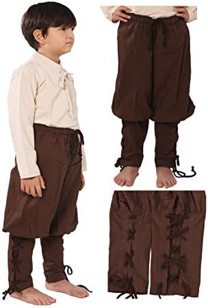byCalvina - Calvina Costumes Wickyhose Medieval Viking LARP Pirate Children's Pants Trousers - Made in Turkey