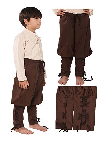 byCalvina - Calvina Costumes Wickyhose Medieval Viking LARP Pirate Children's Pants Trousers - Made in Turkey