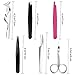 Bememo 6 Pieces Tweezers Kit for Eyelashes Extension Set, Eyelash Lash Tweezers and Eyebrow Scissors, Fake Extensions Tweezer Set Applicator