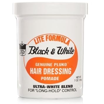 Amazon Com Black White Genuine Pluko Hair Dressing Pomade Lift
