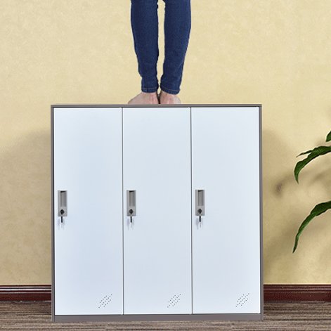 3 Door Metal Office Storage Locker,Steel Office Phone Bag Storge Locker with Lock and Shelves,Living Room Shoes Cabinet(3D) - Thumbnail 5