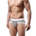 Voberry Men's Sexy Stripe Boxer Briefs Cotton Underwear Shorts Soft Underpants (M, A)