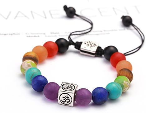 7 Chakra Diffuser Healing Bracelet with Real Stones, Volcanic Lava, Mala Meditation Bracelet with Protection, Energy, Healing