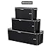 [Set of Three]Cable Management Boxes Organizer,Large Storage Holder for Desk, TV, Computer, USB Hub, System to Cover and Hide & Power Strips & Cords(Black)