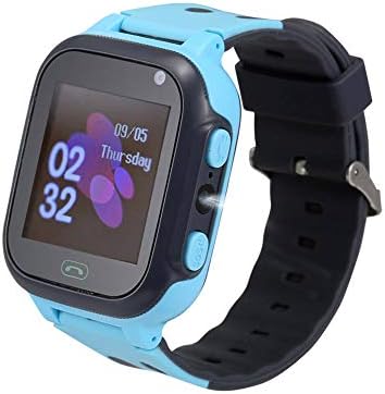 Enow Kids Smart Watch, LBS Tracker for 3-12 Year Old Boys Girls with SOS Call Camera Flashlight Alarm Activity 1.44'' Touch Screen SIM Card Slot Electronic Toy for Android/iOS (Black & Blue)