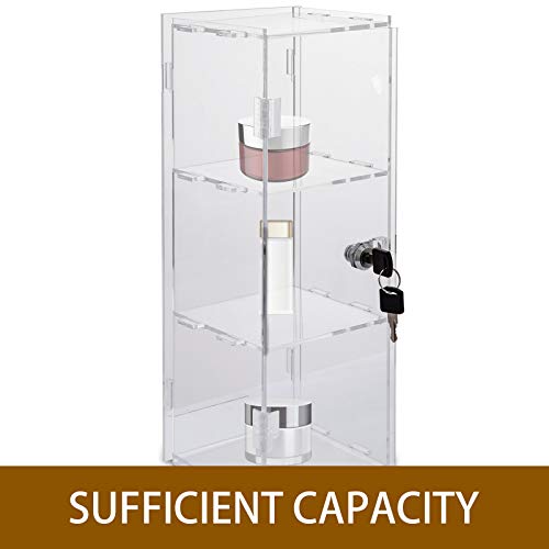 image for BestEquip 3 Tier Acrylic Display Case 9 x 9 x 18Inch Clear Display Cas