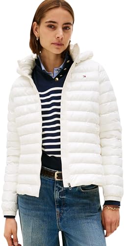 Damen Steppjacke Padded Slim mit Kapuze, Weiß (Ivory Silk), XXS