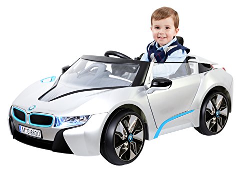 Rollplay 6V BMW I8 Kid's Ride-On Car - for Boys & Girls Ages 3 & Up - Battery-Powered Ride On Toy- Silver