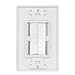 Wi4You Single Gang Brush Wall Plate 1 Pack with Decorative Insert for Low Voltage Cable Pass Through