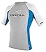 O'Neill Men's Premium Skins UPF 50+ Short Sleeve Rash Guard, Lunar/BrightBlue/Black, X-Large
