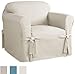 Serta | Relaxed Fit Durable Woven Linen Canvas Furniture Slipcover (Chair, Natural)