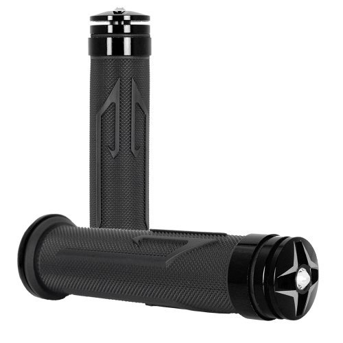 2 pcs JDM Diamond Black Rubber Gel Hand Grip 7/8" Handlebar + CNC Bar End Slider For Honda CBR 600RR 1000RR Yamaha FZR YZF
