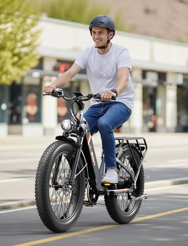 Jasion Thunder Electric Bike,1800W Peak Ebikes for Adults,26''Fat Tire Best Ebike for Men,80 Miles with 864Wh Battery,30+MPH Max Speed Bicycles,400LB Capacity