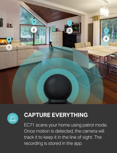KASA SMART INDOOR PAN-TILT HOME SECURITY CAMERA, 1080P HD DOG CAMERA W/NIGHT VISION, MOTION DETECTION FOR BABY & PET MONITOR, CLOUD & SD CARD STORAGE, WORKS W/ ALEXA & GOOGLE HOME, 2.4G WIFI (EC71)