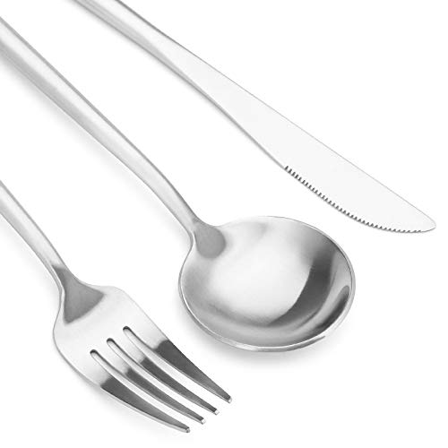 Vanston 20Piece Matte Silverware Set,Stainless Steel Flatware Set