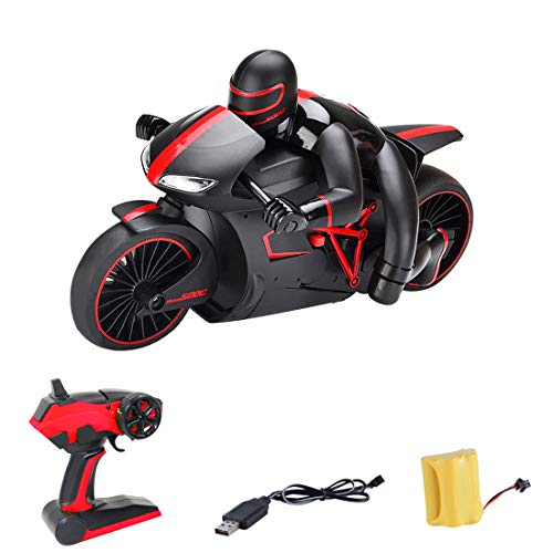 FenglinTech RC Motorcycle, 6V 4 Channels 2.4G High-Speed Remote Control Racing Drift Motorcycle with Light for Kids and Adult - (Red) - Thumbnail 7