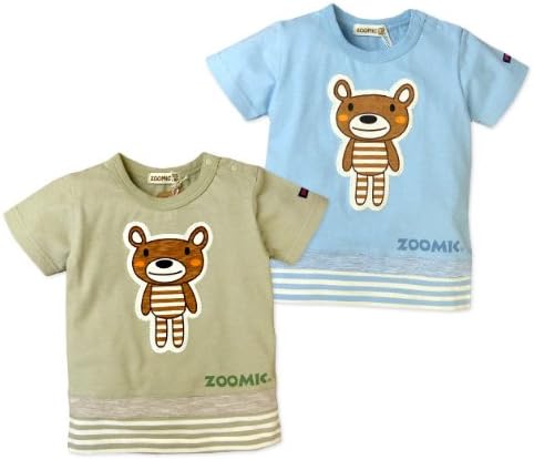 Amazon Co Jp ベビー服 男の子 Tシャツ 半袖 Zoomic ズーミック ボーダー柄 ロゴプリント ワッペン 男児 ベビー 服 ファッション小物