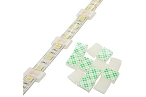 GooChan Strip Light Mounting Clips Self-Adhesive Strip Brackets Holder,100Pack Clamps Fix Light Strip 8mm 10mm 12mm (for 10mm(3/8") Wide Strip Light)
