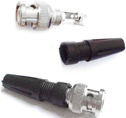 BW® 10pcs RG59 BNC Male Plug Pin Solderless Straight Angle Connector for CCTV Cameras, Black - Image 5