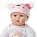 SanyDoll Reborn Doll Baby Newborn Doll 22inch 55cm Magnetic Lifelike Cute Lovely Baby Pink Birthday Gift