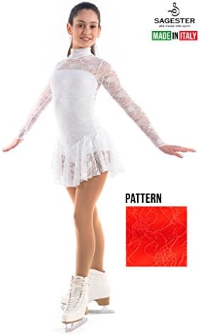 Sagester# 132 / Italy Hand-Made/Figure Ice Skating Dress/Sz: II, Red