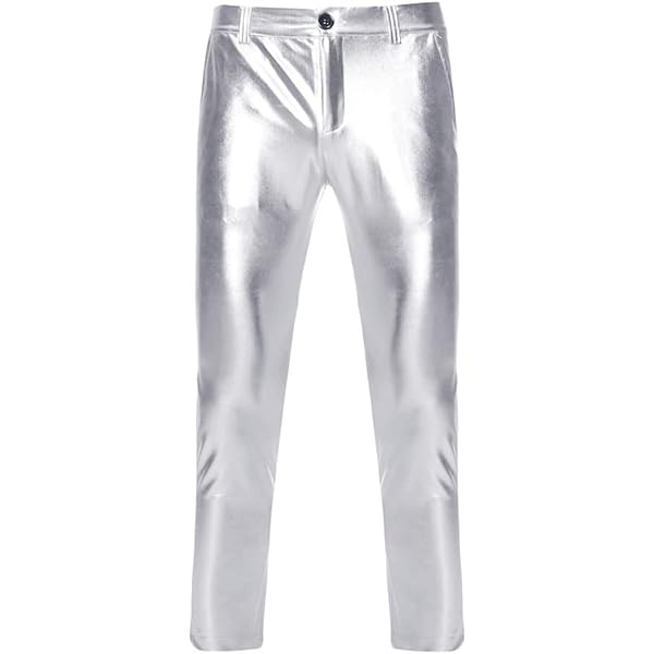 Pantalones De Discoteca Para Hombre, Metálicos Con Lentejuelas Doradas Y Plateadas, Estilo 70/80 Para Fiestas Rave, Carnaval Y Disfraces