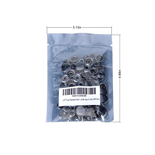80 Pieces Stainless Steel Fastener Snap Set, Include Button Stud Socket and Eyelet,12.55mm Cap - Thumbnail 7