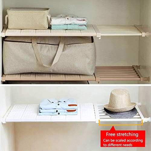 Yugust Adjustable Shelf Closet Storage Rack,Closet Separators Tension Shelf, Expandable Shelf Dividers Space Saver Organizer for Kitchen Cupboard Wardrobe Bookcase