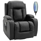 HOMCOM Luxury Heated Vibrating Recliner Chair PU