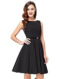 Women Vintage Swing Dresses with Belt BP157 (Multi-Colored)