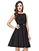 Women Vintage Swing Dresses with Belt BP157 (Multi-Colored)