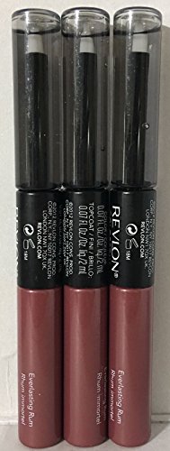 Revlon ColorStay Overtime Liquid Lipcolor, Everlasting Rum [370] 0.07 oz (Pack of 3)