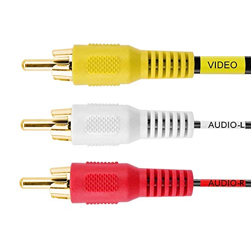 25FT Premium 3 RCA Heavy Duty Composite Extension Audio Video AV Cable Cord Gold - Thumbnail 4