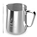 Milk Frothing Pitcher Stainless Steel Measurement Inside the frothing Cup with Latt Art Pen