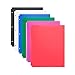 Comix Plastic Folders with Pockets,Poly 2 Pockets File Folder with 3 Holes Letter Size, Fits 3 Ring Binder for Office School Folders - 12 Pack 6 Assorted Colors