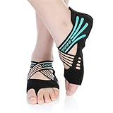 Barerun Women's Bellarina Shoes Half Toe Grip Non-Slip for Ballet Yoga Pilates Barre (8.5-9.5 B(M) US, Black Green)