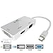 Mini DisplayPort to HDMI DVI VGA Cable, CableDeconn 3 in 1 Mini DP (Thunderbolt Port Compatible) to HDMI DVI VGA TV AV HDTV Adapter Converter for Apple Mac Book