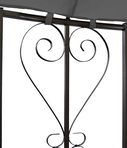 Mendler Pergola Almeria, Rundpavillon Garten Pavillon, stabiles Stahl-Gestell Ø 3m - grau – Bild 5