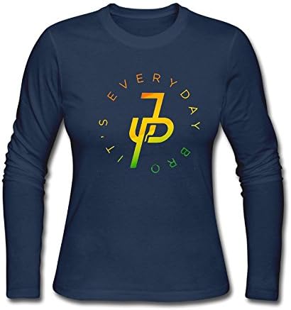 Logan Paul And PewDiePie Classic Logo Combination Of Ladies Long Sleeve Shirt Beautiful Parrot 1 Navy M