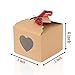 Kraft Boxes with Tags and Ribbons for Cake Candy Treat Holiday Party Birthday Homemade Favor 5x5x4 Inch (Pack of 16)