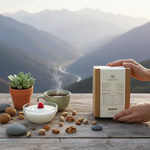 Aurum Apis Raw Kyrgyzstani Mountain Honey - 100% Pure Wild Honey from Kyrgyzstan | Unfiltered Pure Superfood | Natural Immune Support | Natural Sweetener | Non-GMO | Premium 330 Gram Jar