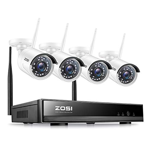 ZOSI Kit Videosorveglianza WiFi 3MP Esterno, H.265+ 8CH 3MP NVR (NO NDD) con 4x 3MP Telecamera si Sorveglianza, 80 piedi…