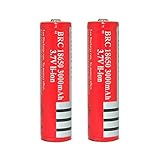 RedEarth 2pcs BRC 18650 3000mAh 3.7V Rechargeable Battery Pair for Ultrafire Li-ion Cree LED Torch Flashlight